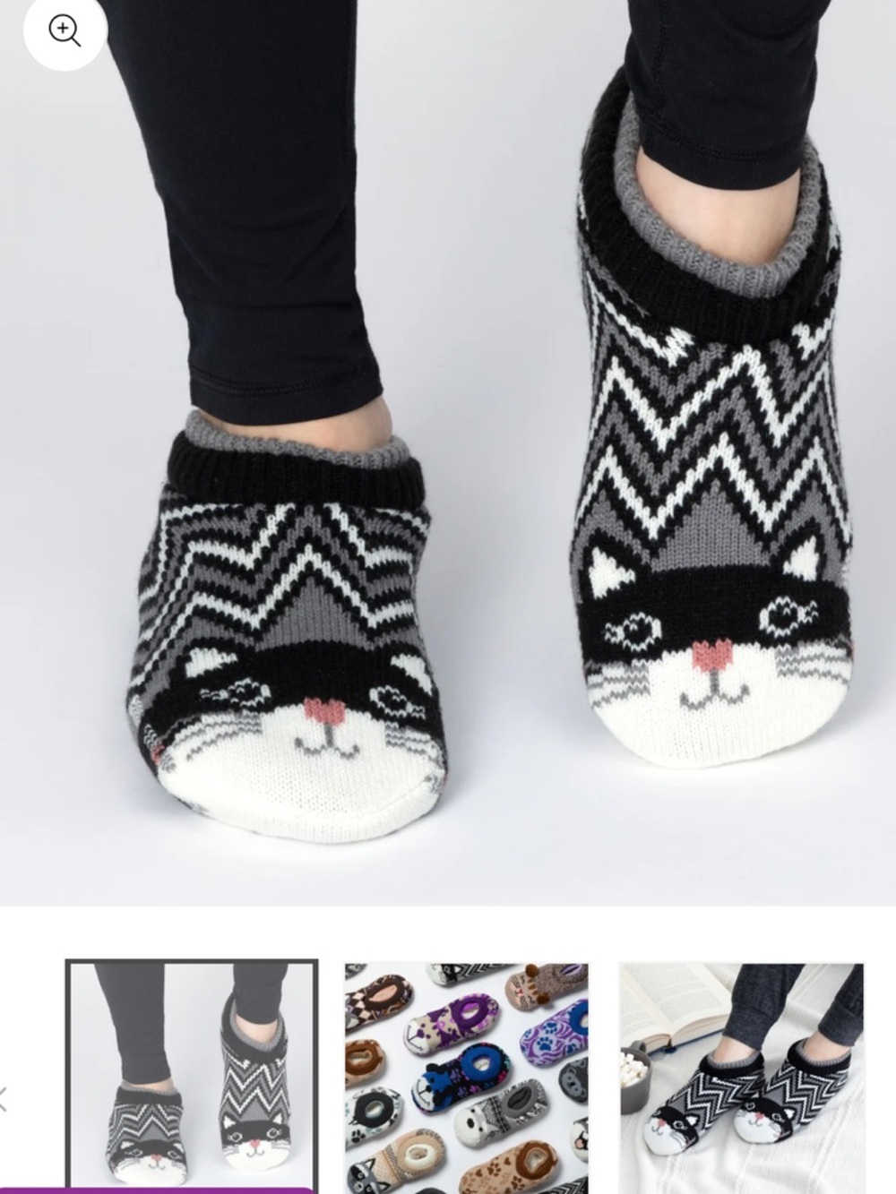 Secret Treasures Black, Gray & White  Slipper Socks